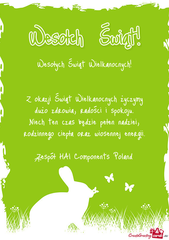 Z okazji Świąt Wielkanocnych życzymy dużo zdrowia, radości i spokoju