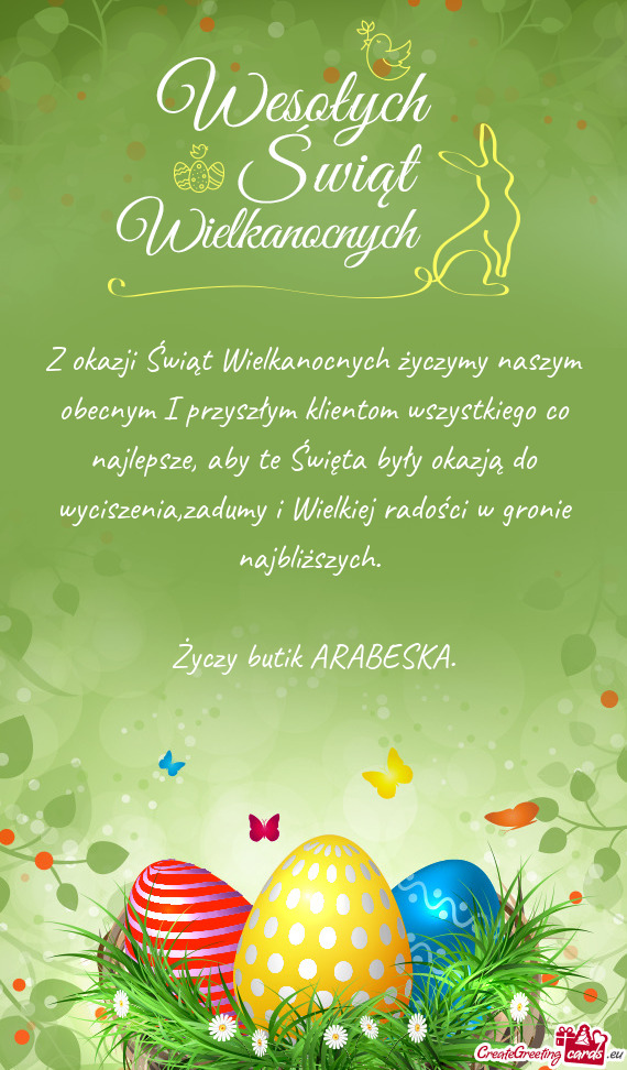 Z okazji Świąt Wielkanocnych życzymy naszym obecnym I przyszłym klientom wszystkiego co najlepsz