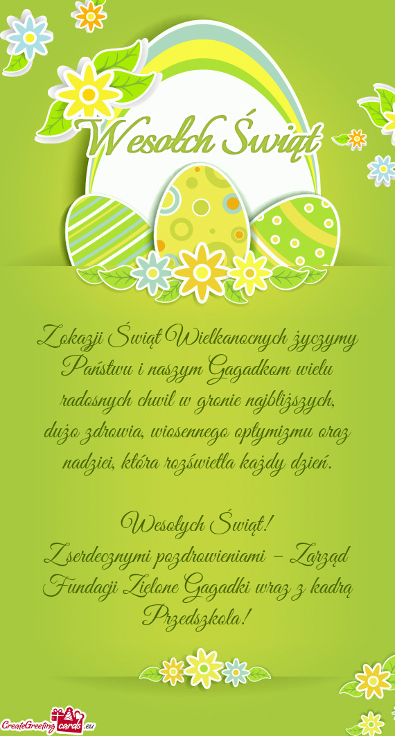 Z okazji Świąt Wielkanocnych życzymy Państwu i naszym Gagadkom wielu radosnych chwil w gronie na