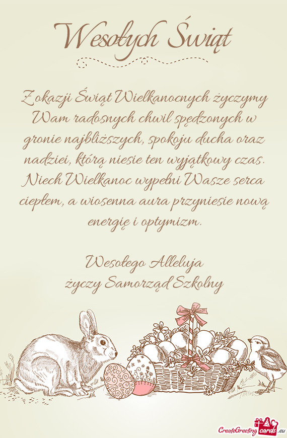 Z okazji Świąt Wielkanocnych życzymy Wam radosnych chwil spędzonych w gronie najbliższych, spok