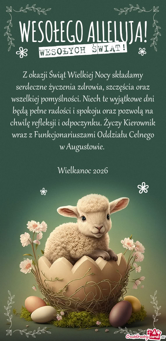 Z okazji Świąt Wielkiej Nocy składamy serdeczne życzenia zdrowia,