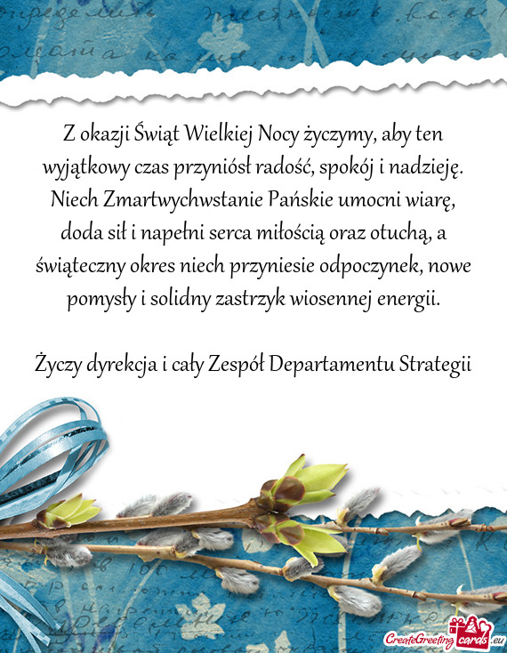 Z okazji Świąt Wielkiej Nocy życzymy, aby ten wyjątkowy czas przyniósł radość, spokój i nad