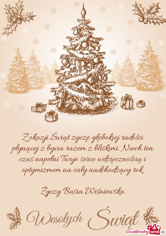 Z okazji Świąt życzę głębokiej radości płynącej z bycia razem z bliskimi. Niech ten czas na