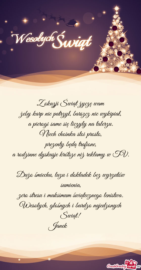 Z okazji Świąt życzę wam