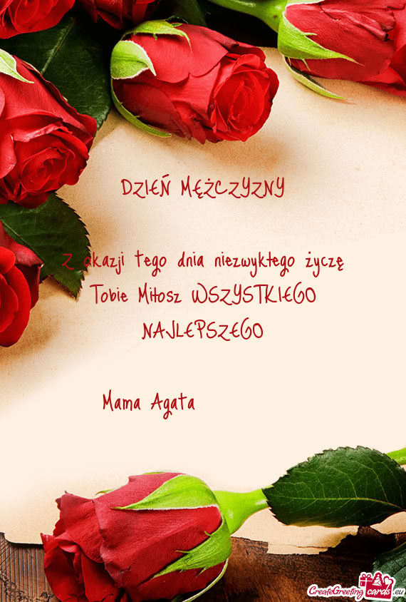 Z okazji tego dnia niezwykłego życzę Tobie Miłosz WSZYSTKIEGO NAJLEPSZEGO