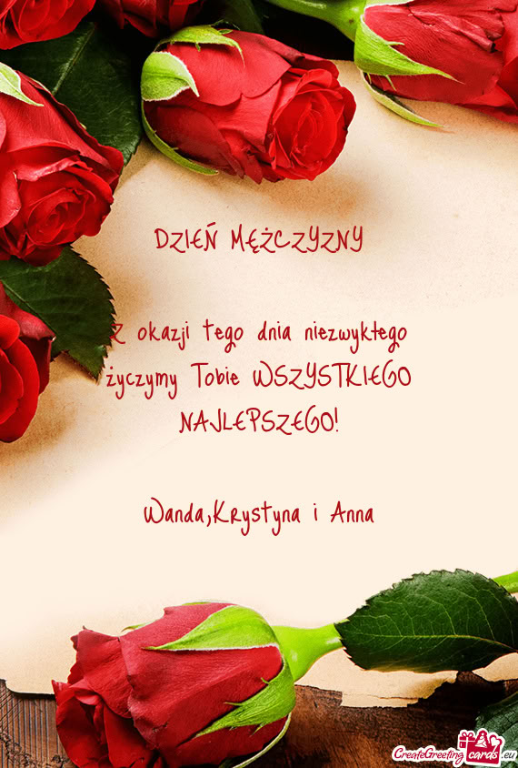 Z okazji tego dnia niezwykłego życzymy Tobie WSZYSTKIEGO NAJLEPSZEGO