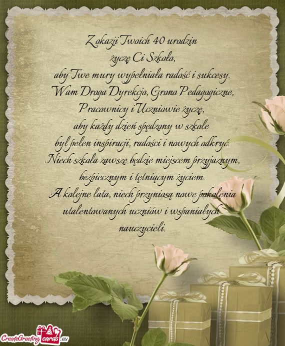 Z okazji Twoich 40 urodzin