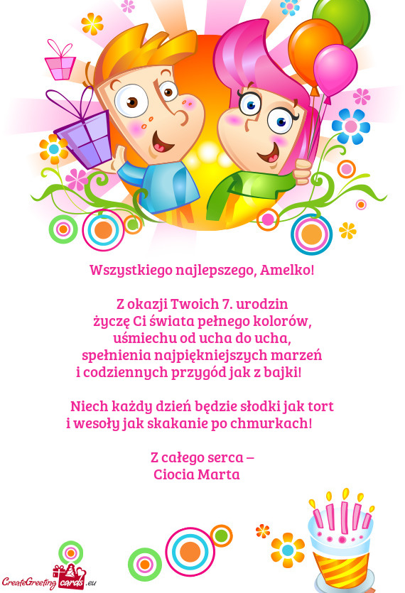 Z okazji Twoich 7. urodzin