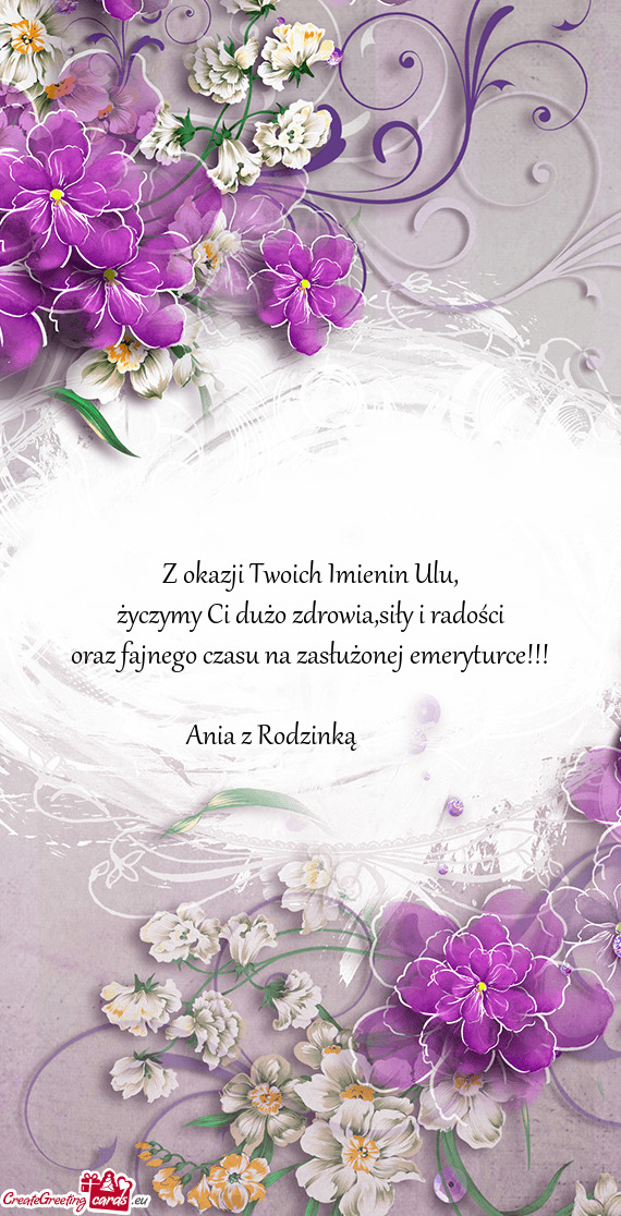 Z okazji Twoich Imienin Ulu