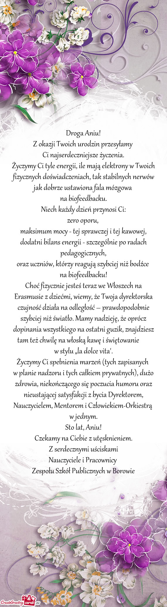 Z okazji Twoich urodzin przesyłamy