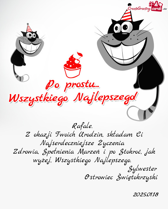 Z okazji Twoich Urodzin, składam Ci Najserdeczniejsze Życzenia