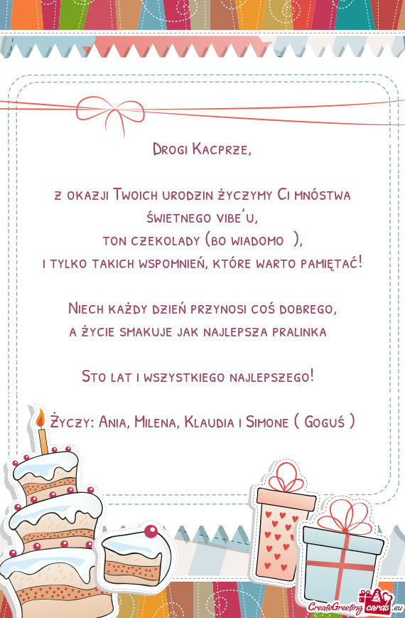 Z okazji Twoich urodzin życzymy Ci mnóstwa świetnego vibe’u