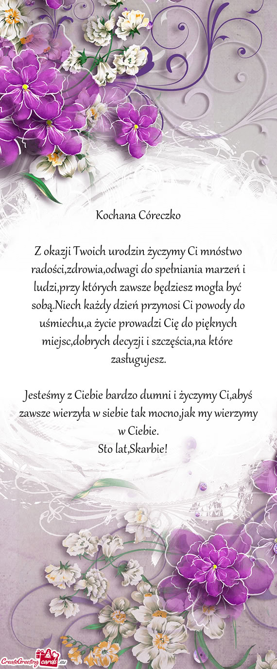 Z okazji Twoich urodzin życzymy Ci mnóstwo radości,zdrowia,odwagi do spełniania marzeń i ludzi