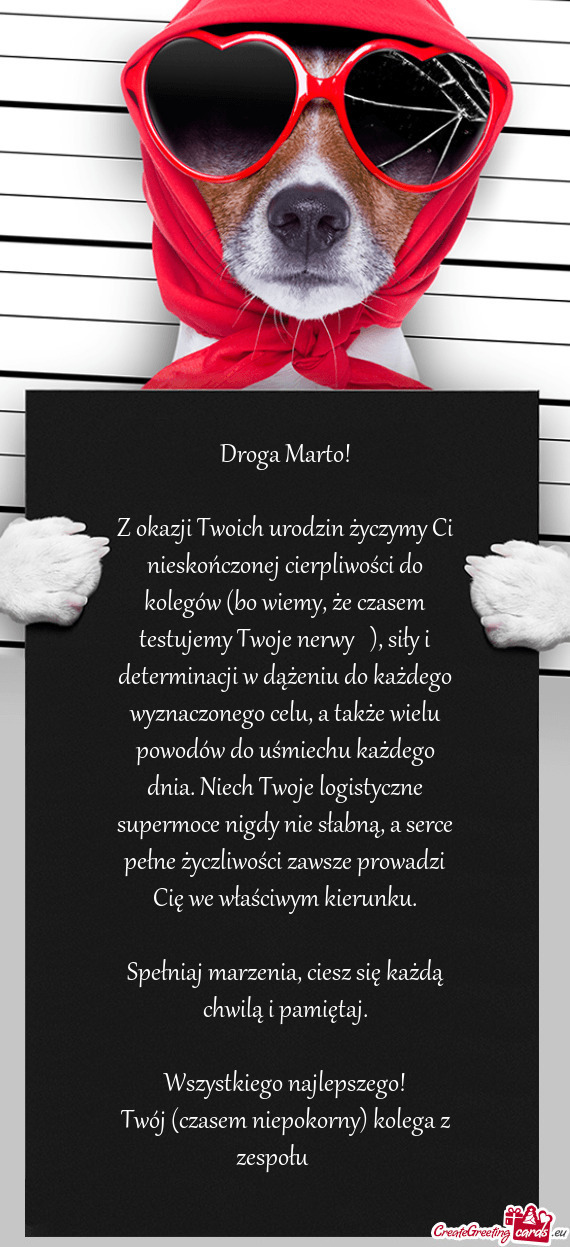 Z okazji Twoich urodzin życzymy Ci nieskończonej cierpliwości do kolegów (bo wiemy, że czasem t