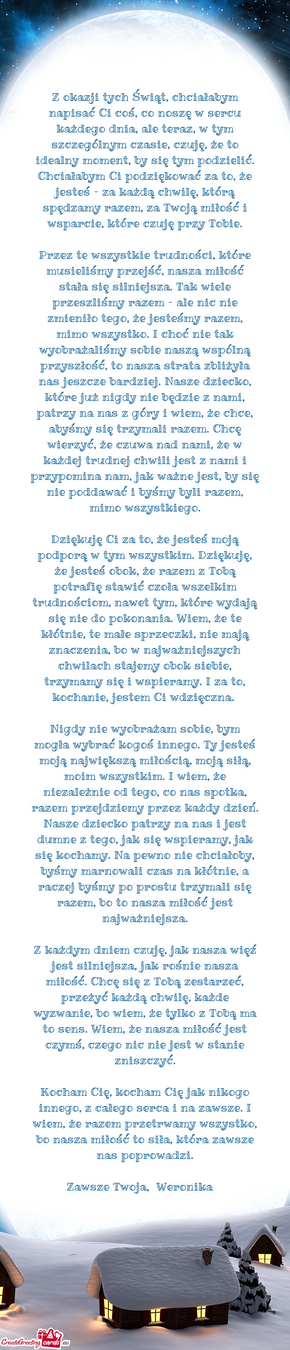 Z okazji tych Świąt, chciałabym napisać Ci coś, co noszę w sercu każdego dnia, ale teraz, w t