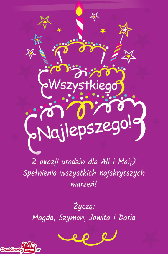 Z okazji urodzin dla Ali i Mai;)
