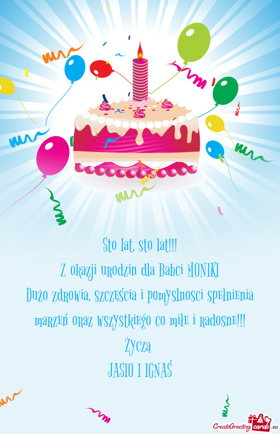 Z okazji urodzin dla Babci MONIKI