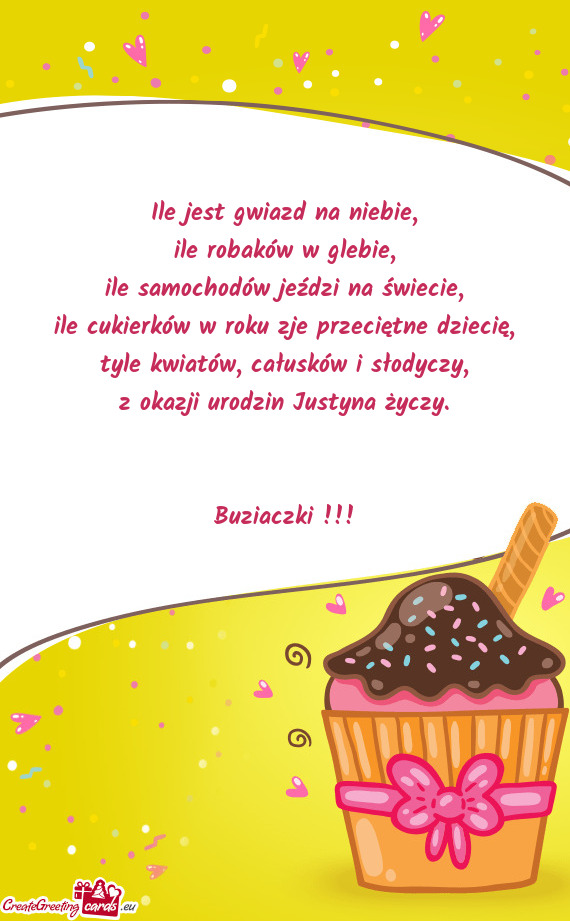 Z okazji urodzin Justyna życzy