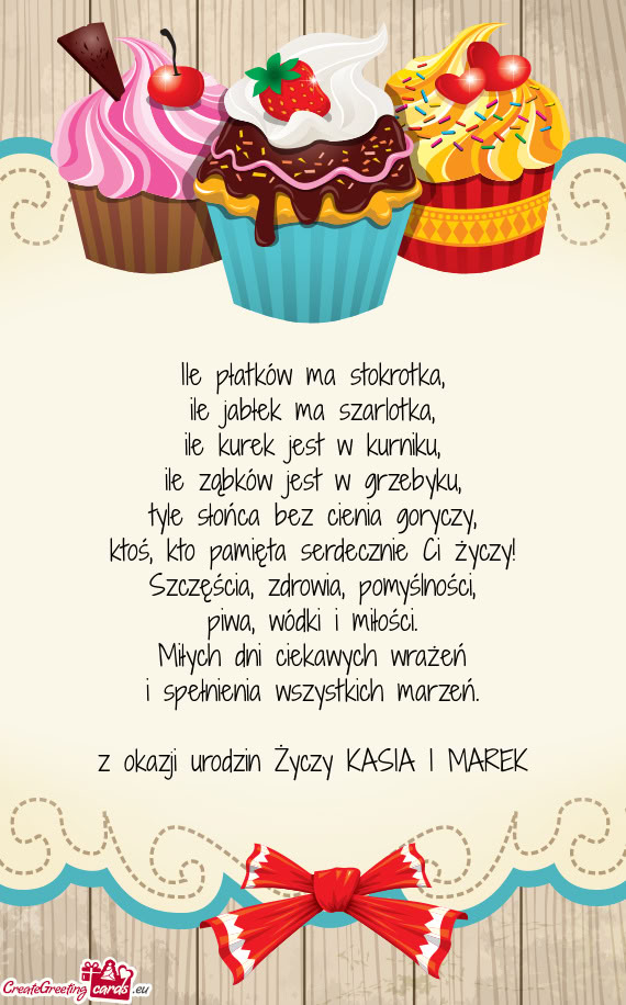 Z okazji urodzin KASIA I MAREK