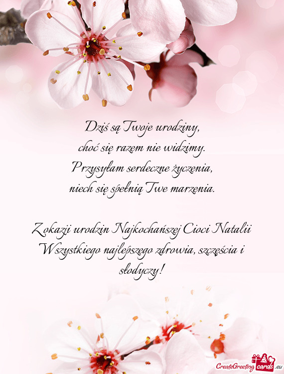 Z okazji urodzin Najkochańszej Cioci Natalii