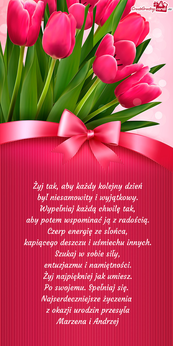 Z okazji urodzin przesyła