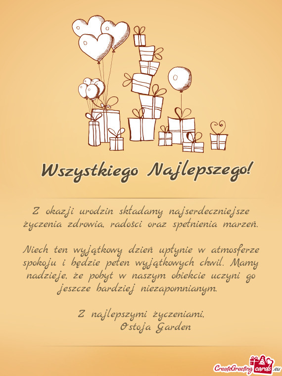 Z okazji urodzin składamy najserdeczniejsze życzenia zdrowia, radości oraz spełnienia marzeń