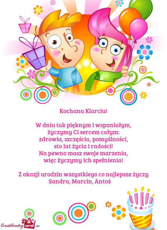 Z okazji urodzin wszystkiego co najlepsze Sandra, Marcin, Antoś ❤️
