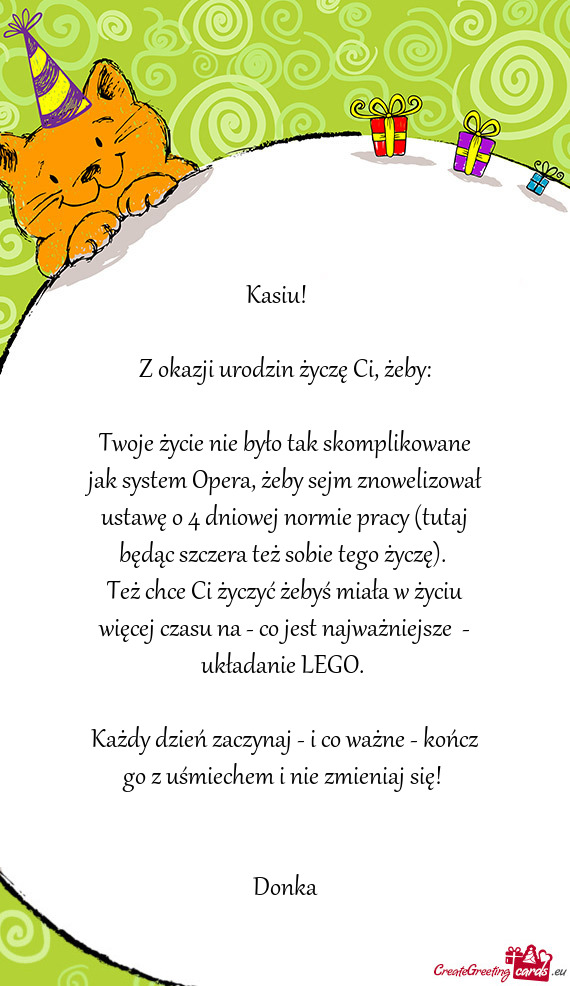 Z okazji urodzin życzę Ci, żeby