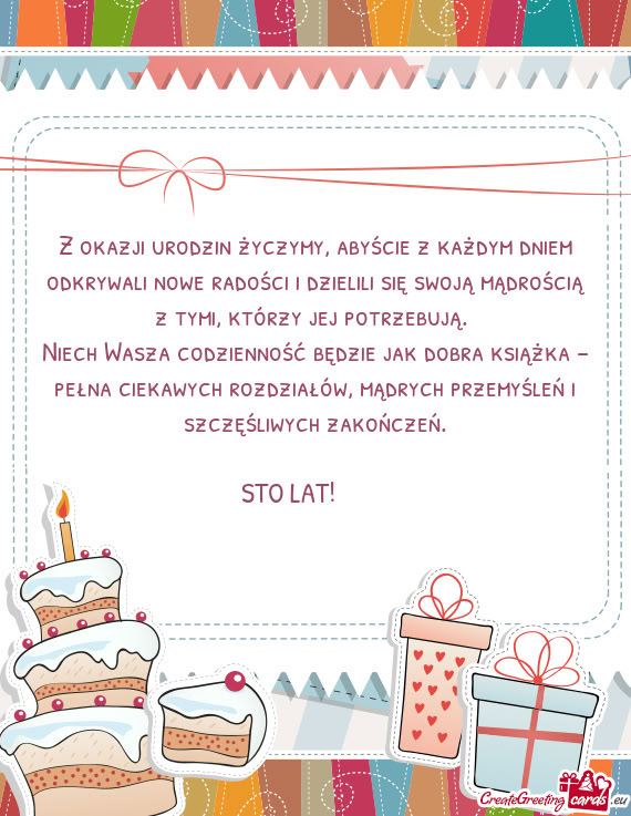 Z okazji urodzin życzymy, abyście z każdym dniem odkrywali nowe radości i dzielili się swoją m