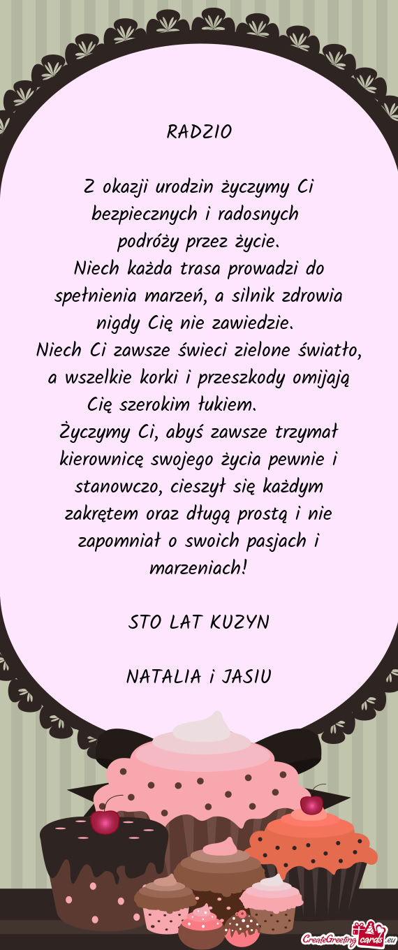 Z okazji urodzin życzymy Ci bezpiecznych i radosnych