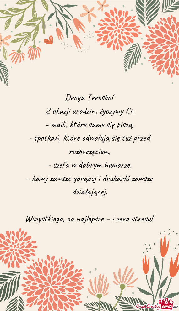 Z okazji urodzin, życzymy Ci