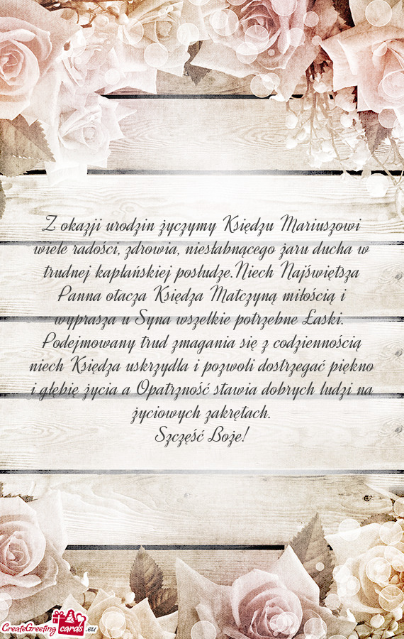 Z okazji urodzin życzymy Księdzu Mariuszowi wiele radości, zdrowia, niesłabnącego żaru ducha w