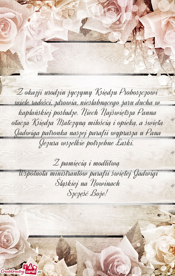 Z okazji urodzin życzymy Księdzu Proboszczowi wiele radości, zdrowia, niesłabnącego żaru ducha