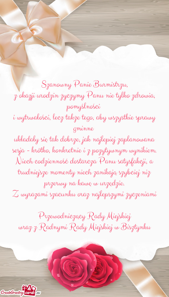 Z okazji urodzin życzymy Panu nie tylko zdrowia, pomyślności