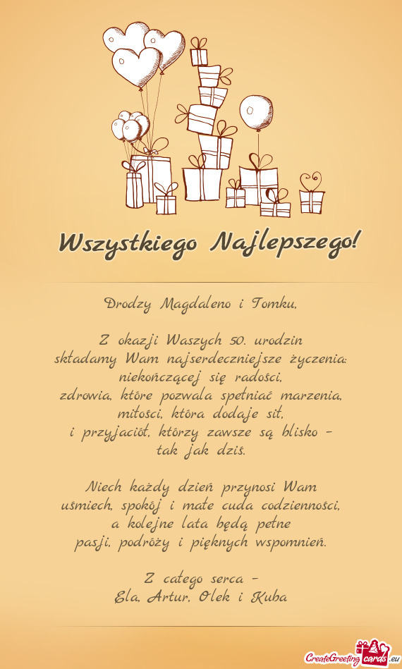 Z okazji Waszych 50. urodzin