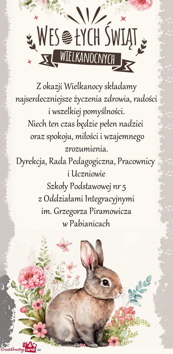 Z okazji Wielkanocy składamy najserdeczniejsze życzenia zdrowia, radości i wszelkiej pomyślnośc