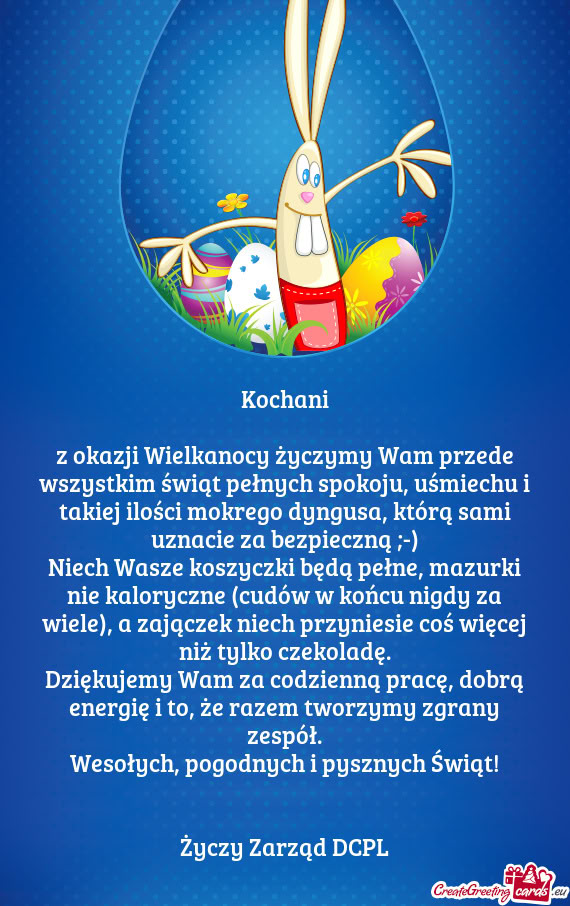 Z okazji Wielkanocy życzymy Wam przede wszystkim świąt pełnych spokoju, uśmiechu i takiej iloś