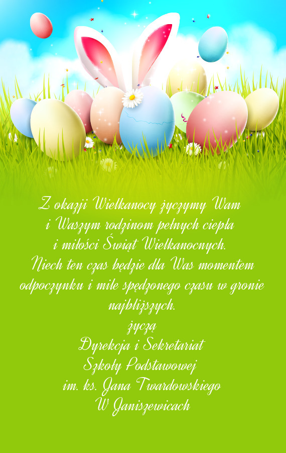 Z okazji Wielkanocy życzymy Wam