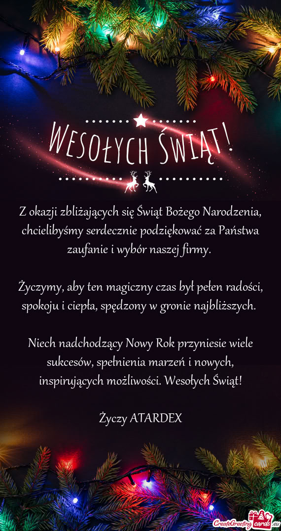 Z okazji zbliżających się Świąt Bożego Narodzenia, chcielibyśmy serdecznie podziękować za P