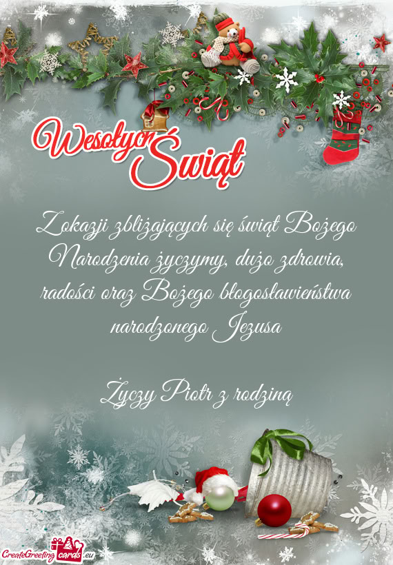 Z okazji zbliżających się świąt Bożego Narodzenia życzymy, dużo zdrowia, radości oraz Boże