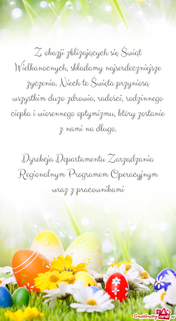 Z okazji zbliżających się Świąt Wielkanocnych, składamy najserdeczniejsze życzenia. Niech te