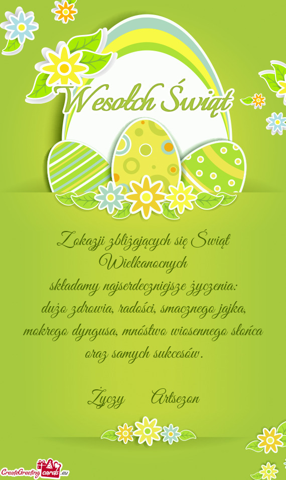 Z okazji zbliżających się Świąt Wielkanocnych  składamy