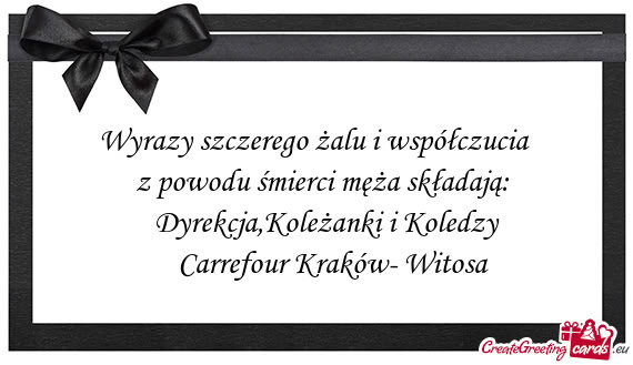 Z powodu śmierci męża składają