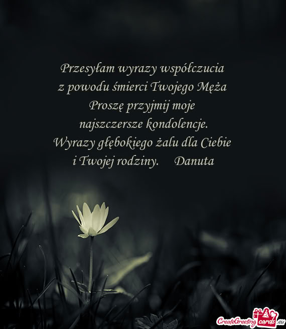 Z powodu śmierci Twojego Męża