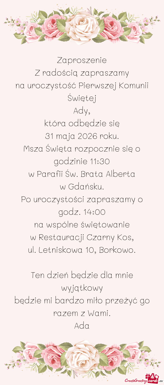 Z radością zapraszamy