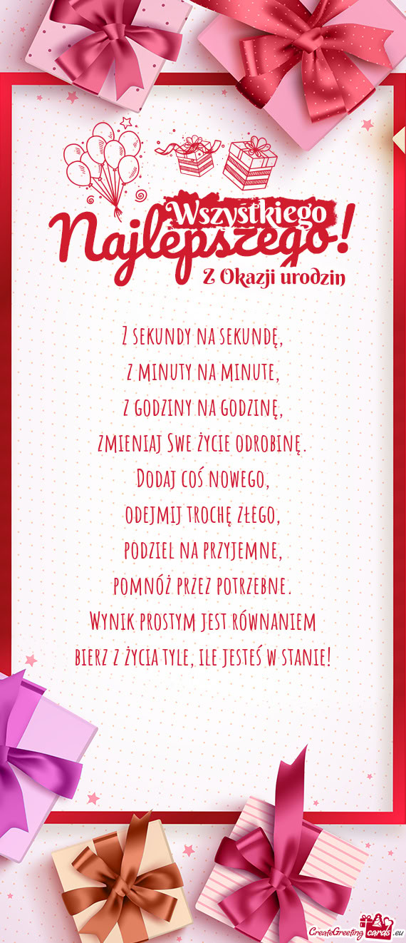 Z sekundy na sekundę,  z minuty na minute,  z godziny na godzinę,  zmieniaj