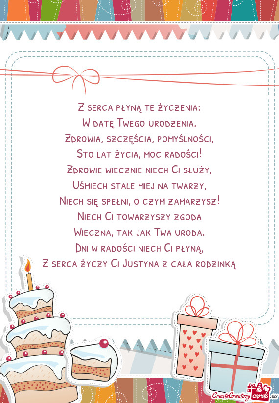 Z serca Ci Justyna z cała rodzinką