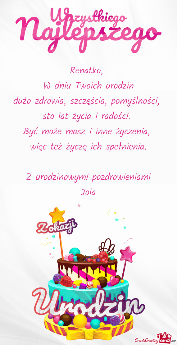 Z urodzinowymi pozdrowieniami