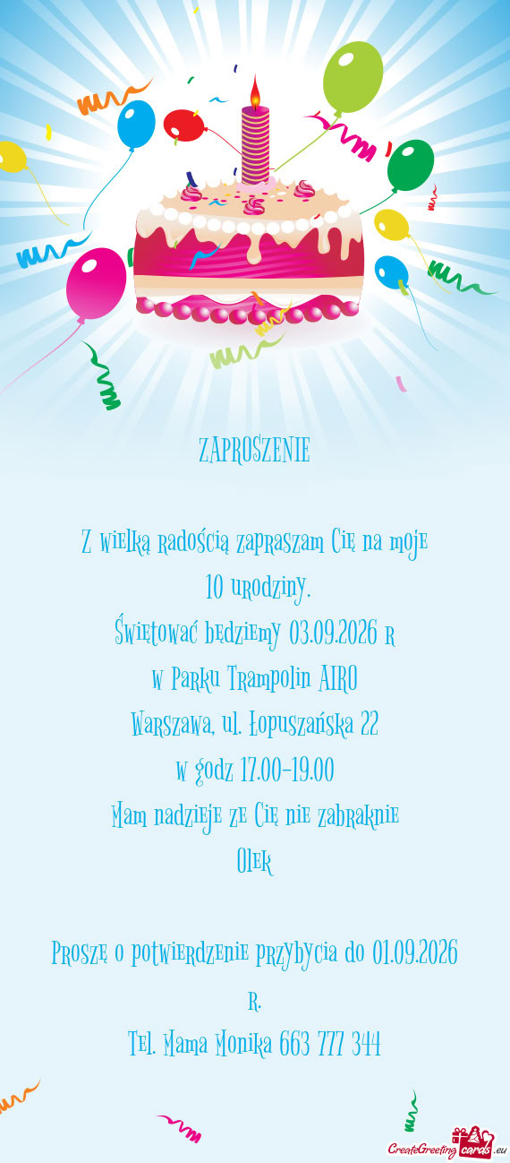 Z wielką radością zapraszam Cię na moje