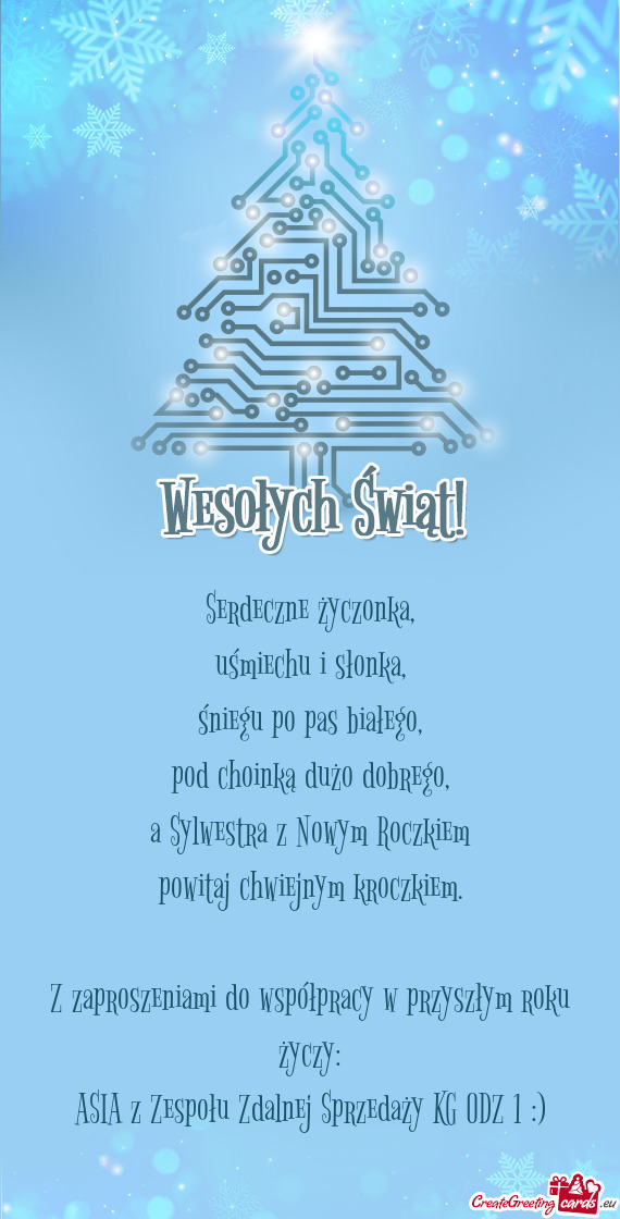 Z zaproszeniami do współpracy w przyszłym roku życzy